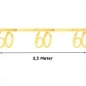 2,5 Meter Girlande, Geburtstag, -60- in Gold, 20,5 cm.