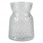 Glas Vase mit Rautenmuster, klar, 13,5 cm.