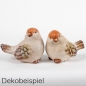 Keramik Vögel in Beige/Braun.