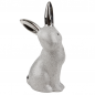 Keramik Hase in Silber, 15,5 cm.