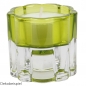 Glas Kerzenhalter Blume, 2 in 1 für Leuchterkerzen, Teelichter, in Hellgrün.