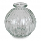 Kleines Glas Kugel Väschen, gestreift, klar, 85 mm.