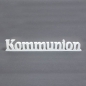 Holz Aufsteller Schriftzug Kommunion in Weiß, 40 cm.