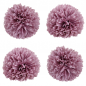 4er Set Kunstblume Dahlienkopf in Hellpflaume, 85 mm.