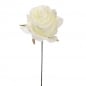 Kunstblume Rosenkopf am Draht in Creme-Weis, zum Stecken, ca. 90 mm.