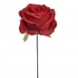 Kunstblume Rosenkopf am Draht in Rot, zum Stecken, ca. 90 mm.