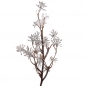 Kunstblume, Glitzer Blütenzweig Japanische Skimmie in Silber, 31 cm.