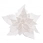 Kunstblume Weihnachtsstern mit Clip in Weiß, 15 cm.