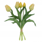 5er Bund Kunstblumen Real Touch, Tulpen in Gelb, 30 cm.