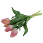 5er Bund Kunstblumen Real Touch, Tulpen in Rosa, 30 cm.