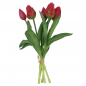 5er Bund Kunstblumen Real Touch, Tulpen in Rot-Pink, 30 cm.