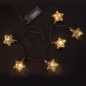 Lichterkette mit 6 LED Sternen in Silber, 70 cm, mit Timer.