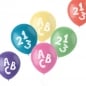 6er Pack Luftballons Einschulung, ABC, 123, kunterbunt