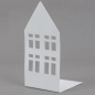 Metall Teelichthalter Haus in Weiß, 14 cm.