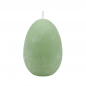 Ostereier Kerze Rustic matt in Zartgrün, durchgefärbt, 85 x 60 mm.