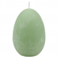 Ostereier Kerze Rustic matt in Zartgrün, durchgefärbt, 110 x 80 mm.