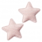 2 kleine Stoff Sterne in Rosa, 50 mm.