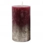 Stumpenkerze Rustic, Levi, Weihnachten in Bordeaux/Silber, 110 x 60 mm.