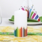 Stumpenkerze Einschulung, Buntstifte, 100 x 50 mm.