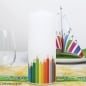 Stumpenkerze Einschulung, Buntstifte, 150 x 60 mm.