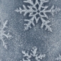 Stumpenkerze Elsa, Schneeflocke, Weihnachten in Blaugrau, 100 x 75 mm