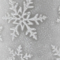 Stumpenkerze Elsa, Schneeflocken, Weihnachten in Silbergrau, 100 x 75 mm