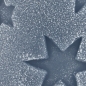 Große Stumpenkerze Mila, Sterne, Weihnachten in Blaugrau, 150 x 75 mm.