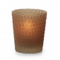 Teelichtglas, Windlicht konisch mit Noppen in Braun, 85 mm.