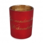 Teelichtglas -Ein wunderschönes Weihnachtsfest- in Rot/Gold verspiegelt, 75 mm.