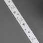 20 Meter Tischband, Hochzeit, -Ja- in Weiß/Silber, 25 mm.