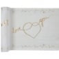 3 Meter Tischläufer Hochzeit, -Love You- in Creme/Gold, 30 cm.