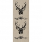 3,2 Meter Leinen-Optik Tischläufer Hirsch in Hellbraun/Schwarz, 29 cm.