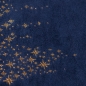2,5 Meter Velours Tischläufer Weihnachten, Sterne in Dunkelblau/Gold, 26 cm.