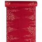 2,5 Meter Velours Tischläufer Weihnachten, Sterne in Rot/Gold, 26 cm.
