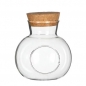 Deko Glasflasche mit Korken, oval, 18 cm