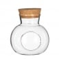 Deko Glasflasche mit Korken, oval, 18 cm