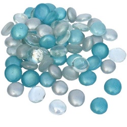 Glaslinsen Mix in Hellblau/Silber