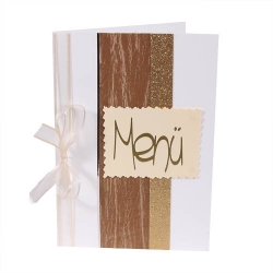 Menükarte zu Weihnachten in Blütenweiss, Braun