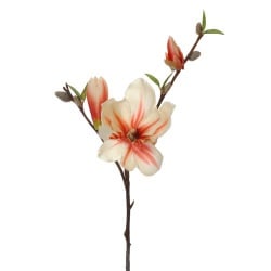 Kunstblume Magnolie in Creme/Pink