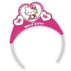 6er Pack Party-Krönchen mit Haarreif Hello Kitty Hearts