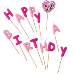 14er Pack Buchstabenkerzen Happy Birthday Minnie