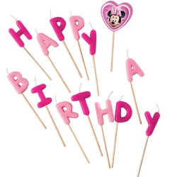 14er Pack Buchstabenkerzen Happy Birthday Minnie