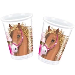 8er Pack Becher Pferde