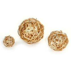 3er Set Rattan Kugeln in Gold oder Silber 3er Set Rattan Kugeln in Gold oder Silber