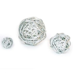 3er Set Rattan Kugeln in Gold oder Silber 3er Set Rattan Kugeln in Gold oder Silber