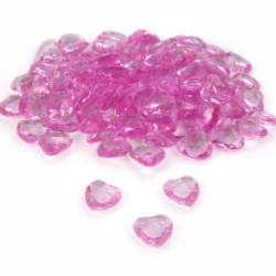 100 Deko Diamantherzen in Pink