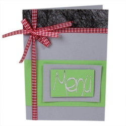 Menükarte zum Geburtstag in Schwarz/Grün