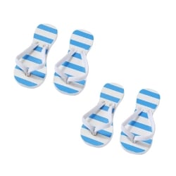 4er Päckchen Deko Flip Flops blau gestreift mit Klebepunkt