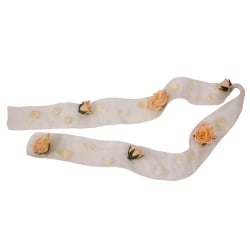 1 Meter Organza Tischband mit Rosen in Apricot