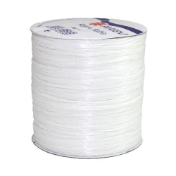 100 m Bastband Rayon Raffia matt in Weiß